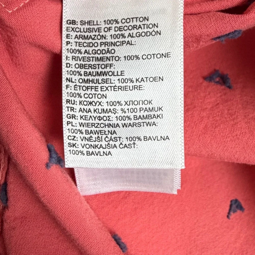 The North Face Mens Short Sleeve Button Up Shirt‎ Coral Tent Print Size Small